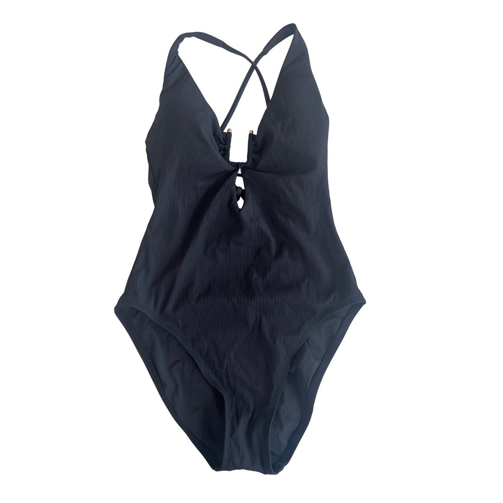 BECCA SAMPLE Piece Modern Edge Black Swimsuit One Piece‎ Women's Size Small